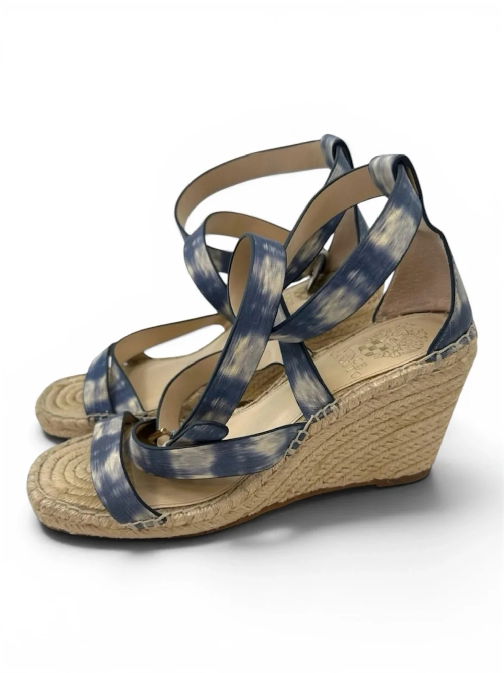 Vince Camuto Mesteria Platform Wedge Espadrille Sandal 8.5 Blue